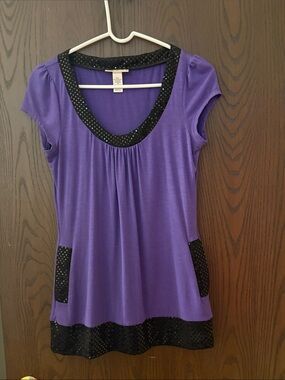 Self Esteem Purple Sequin Top